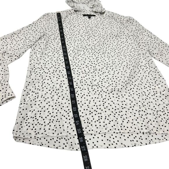 Judith & Charles Womens Size Small 6 Polka Dots Cut-Out Bow Neck Blouse Top Blac - Picture 8 of 13